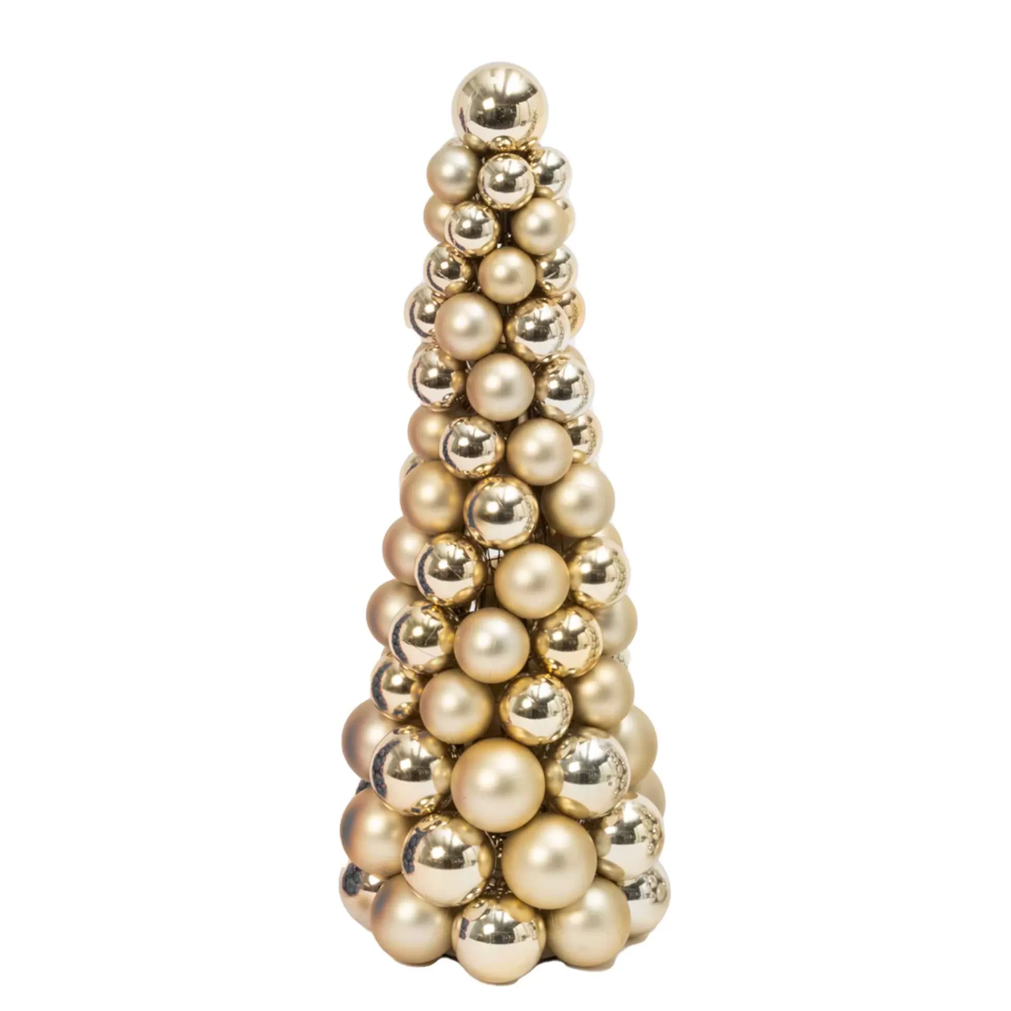 Gerson International 18 In Tall Gold Christmas Holiday Ornament Cone Tree Decor
