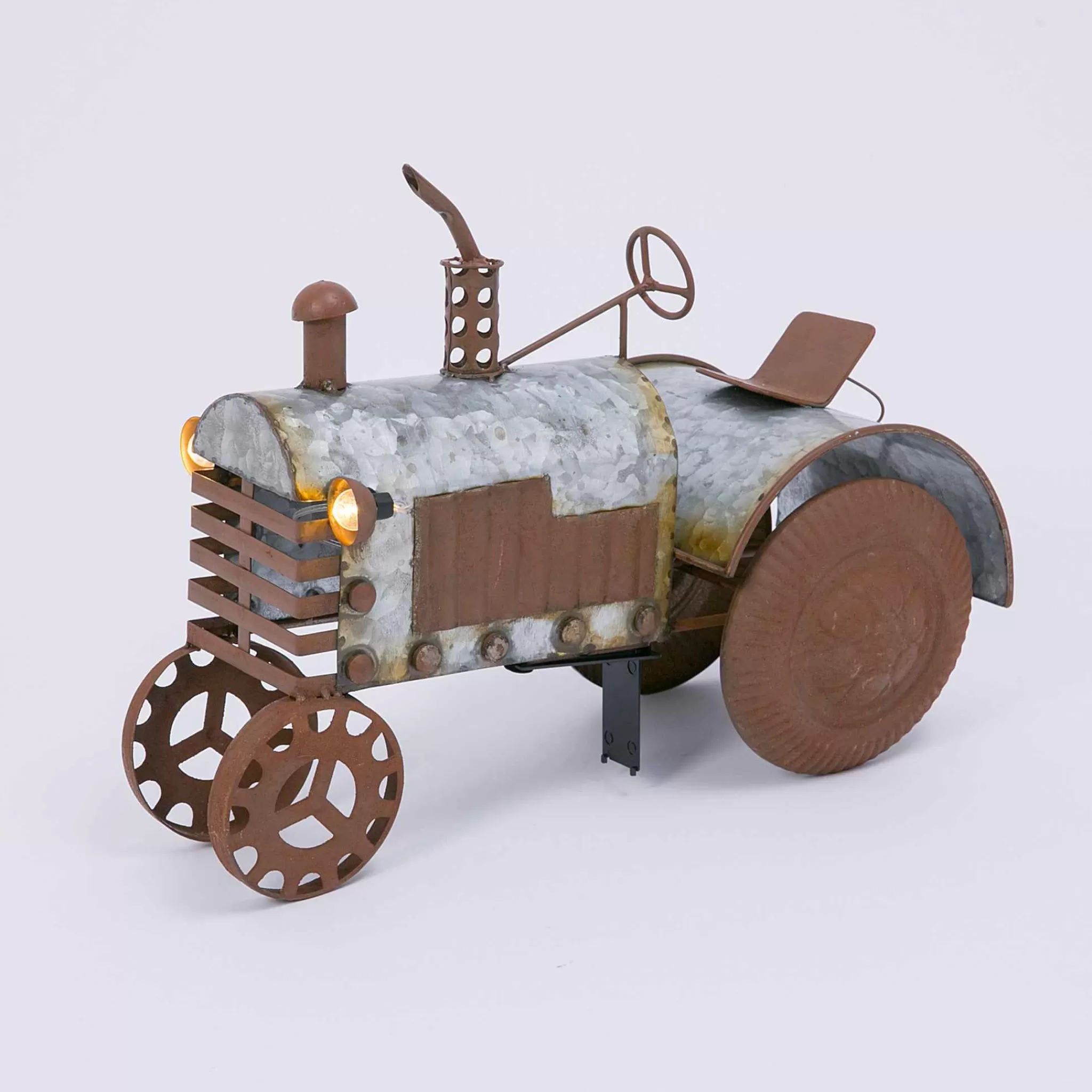 Gerson International Antique Galvanized 14.2-In Metal Tractor