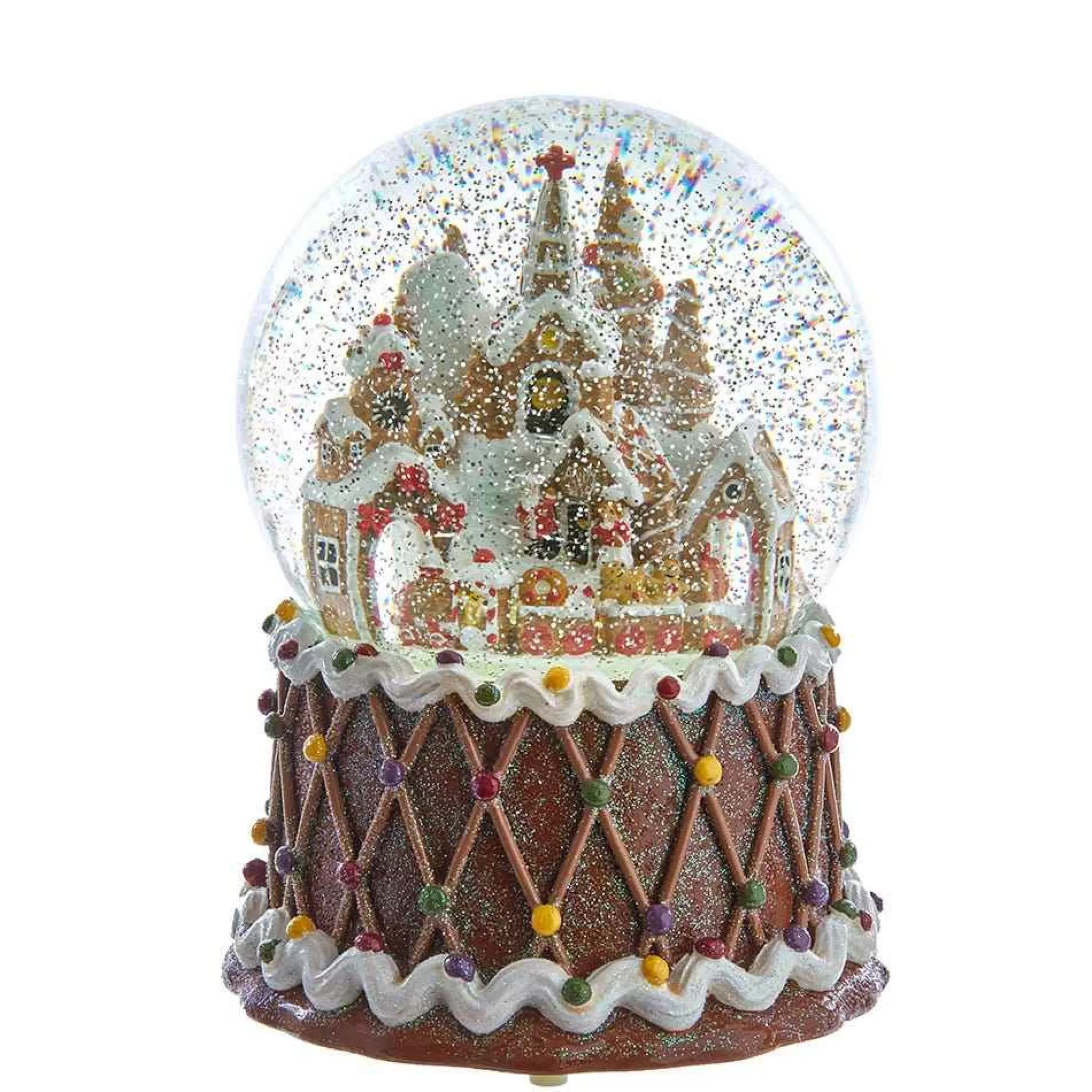 Kurt Adler 120Mm Battery-Operated Musical Gingerbread Waterglobe