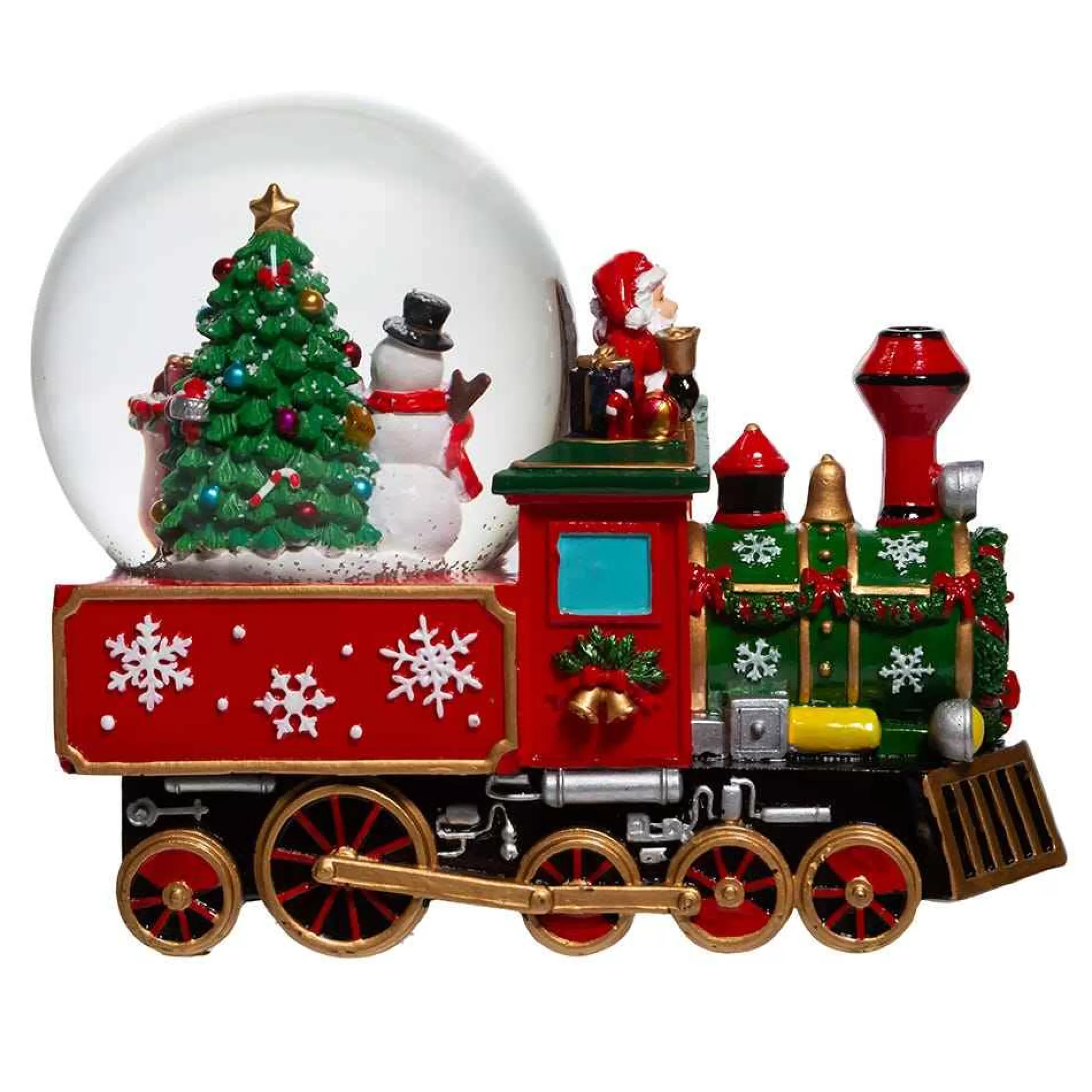 Kurt Adler 120Mm Musical Santa Driving Train Water Globe