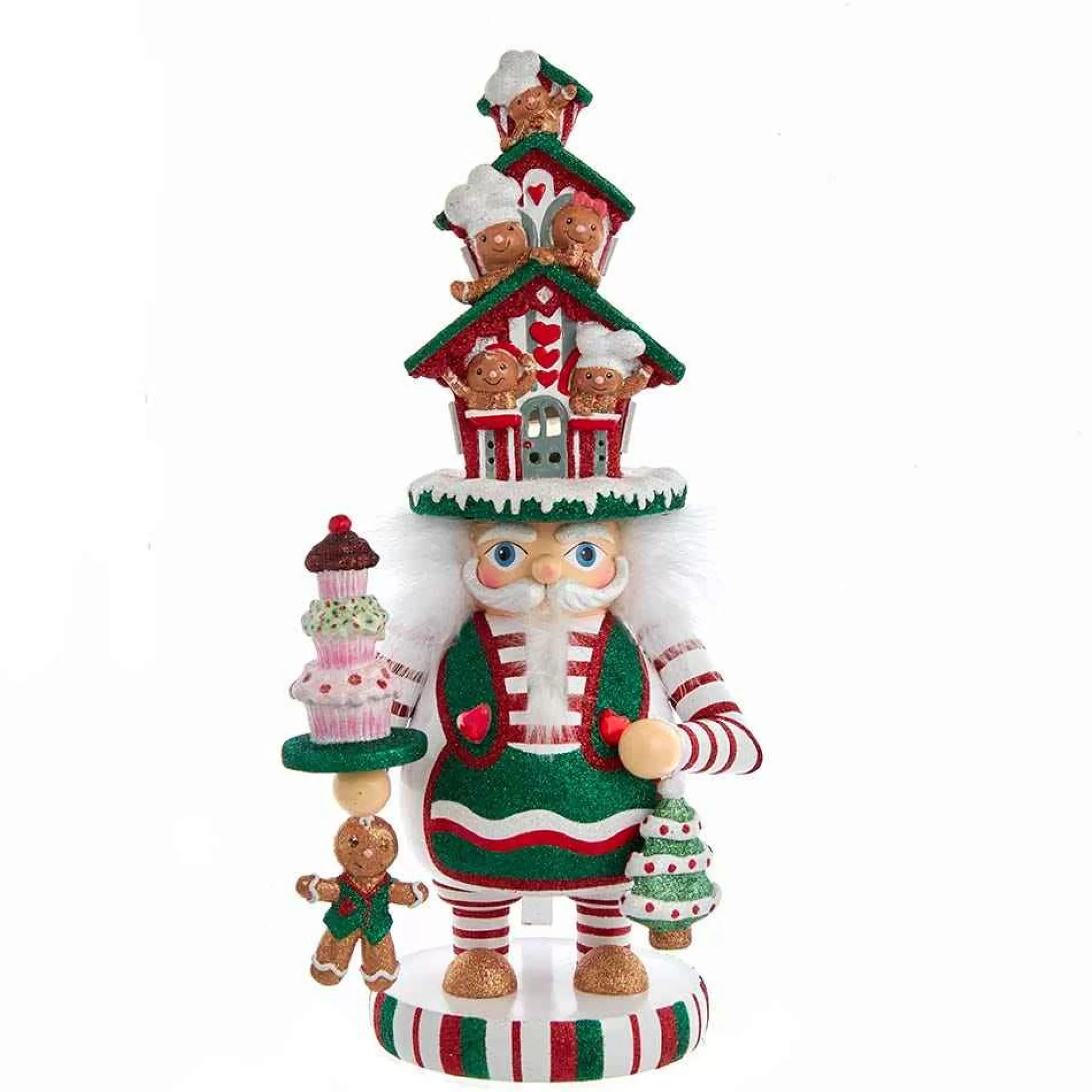 Kurt Adler 15-Inch Hollywood Battery-Operated Led Gingerbread House Hat Nutcracker