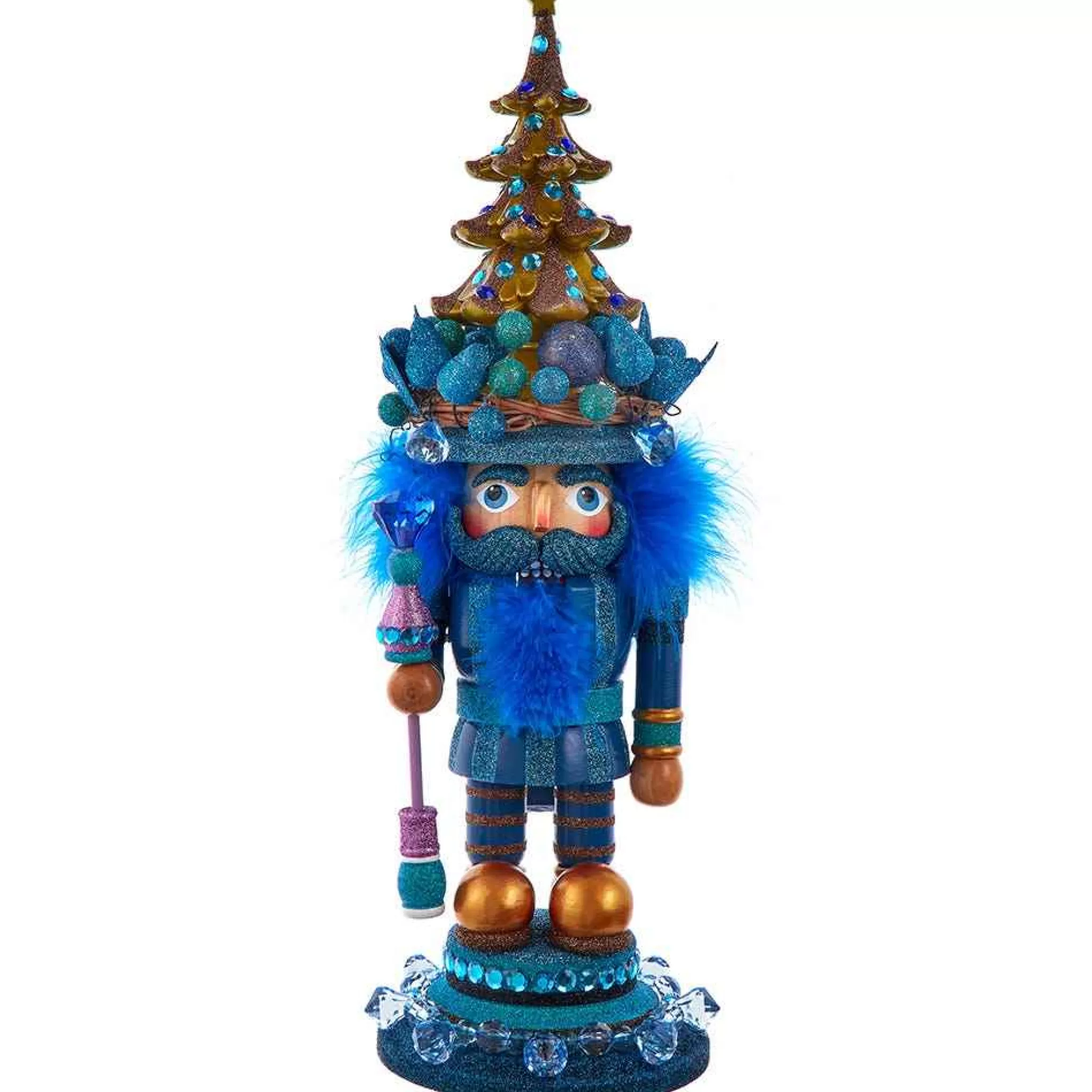 Kurt Adler 18-Inch Hollywood Blue With Tree Nutcracker