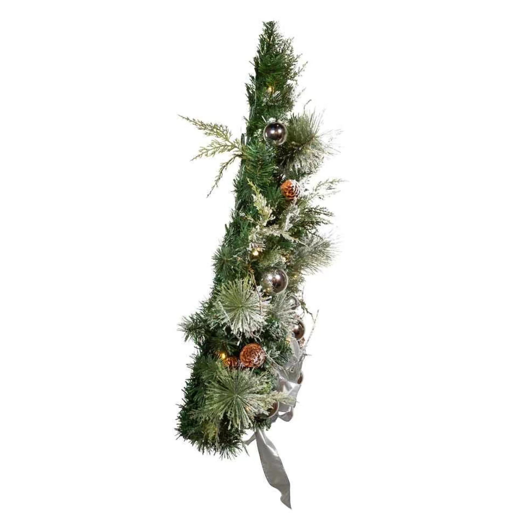 Kurt Adler 26-Inch Pre-Lit Snowy Silver Wall Tree