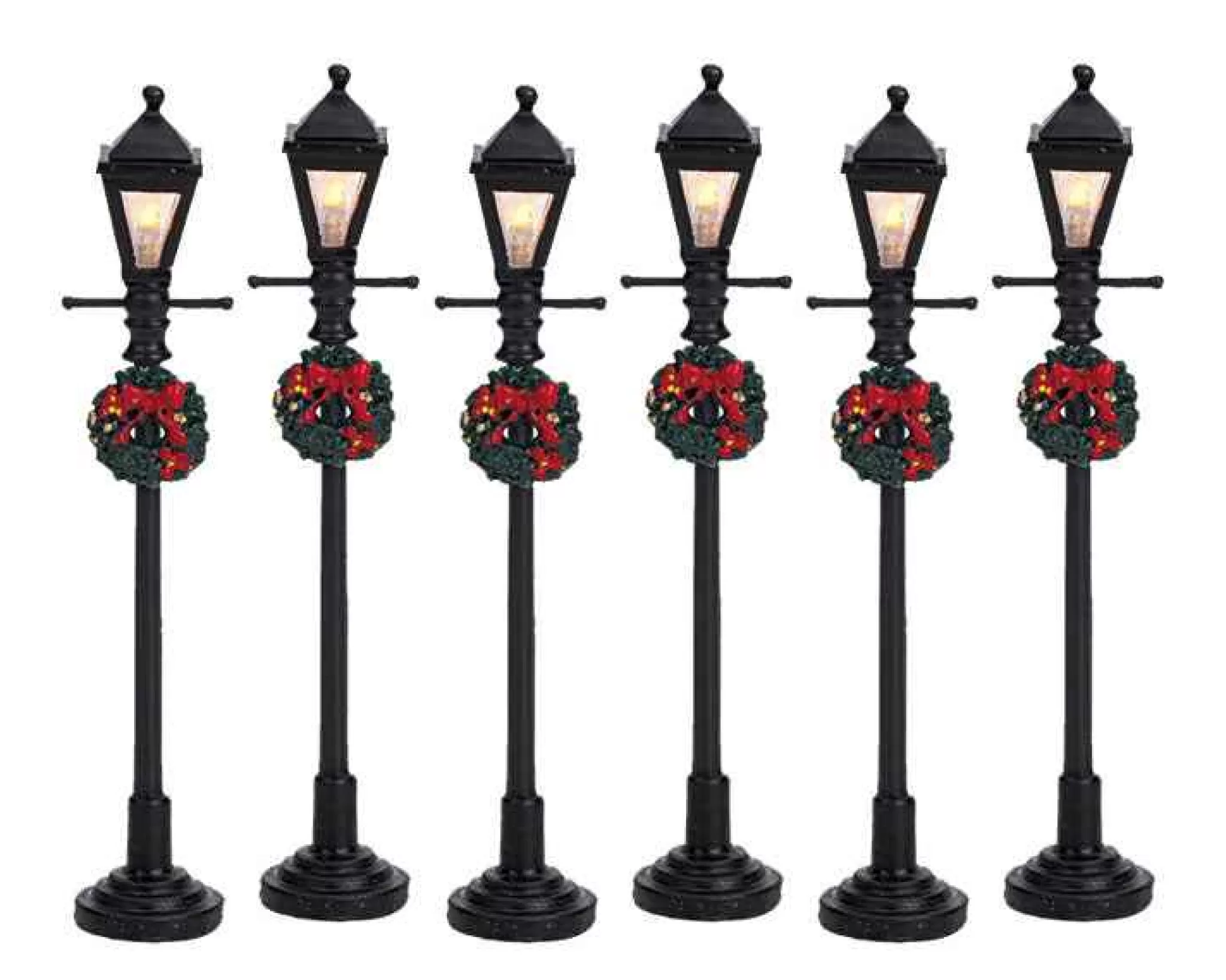 Lemax Village Collection Gas Lantern Street Lamp, Set Of 6, B/O #64499
