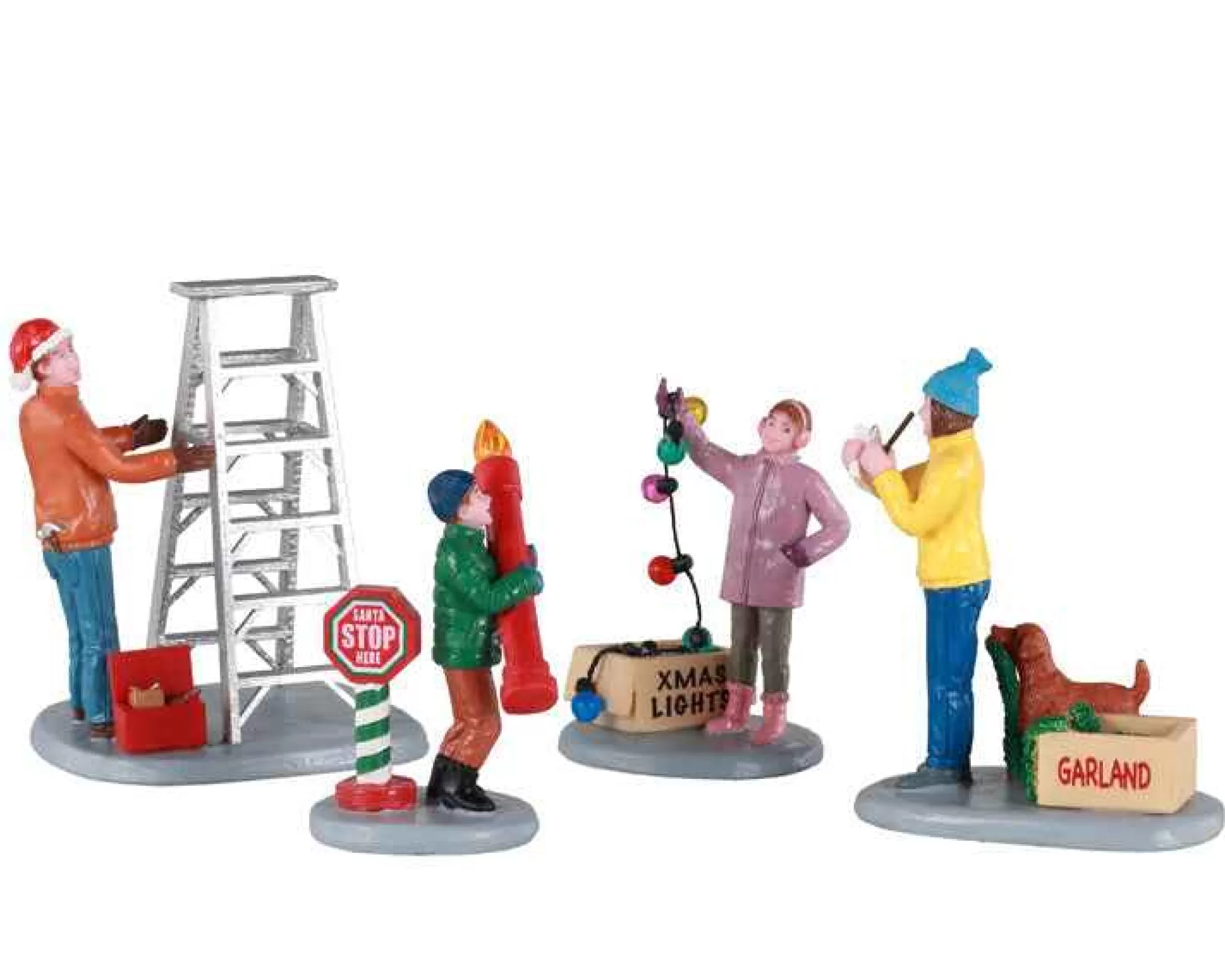Lemax Village Collection Getting Ready To Decorate, Set Of 4 Figurine #12030