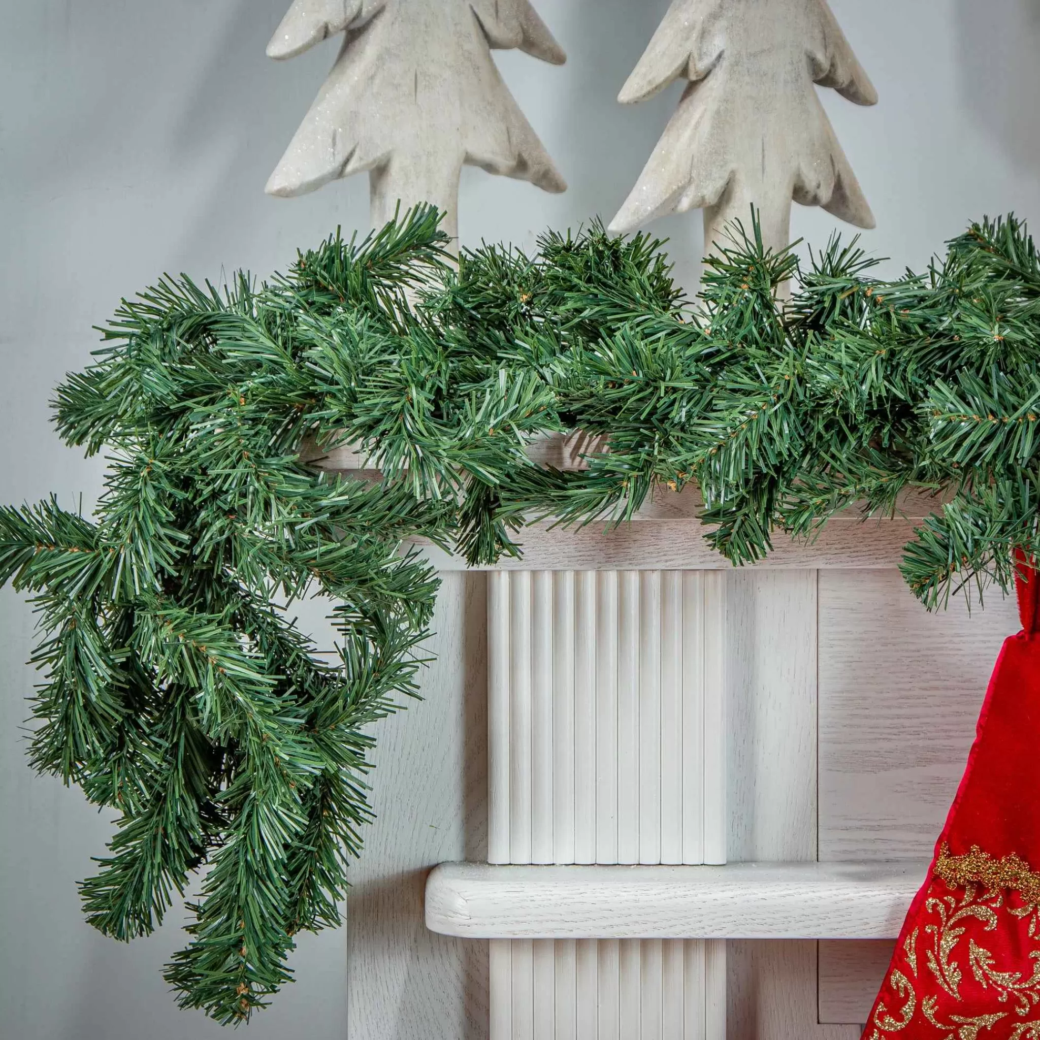 Gerson International Set Of 2 Christmas Holiday Balsam Pine Garland, 9 Foot Long