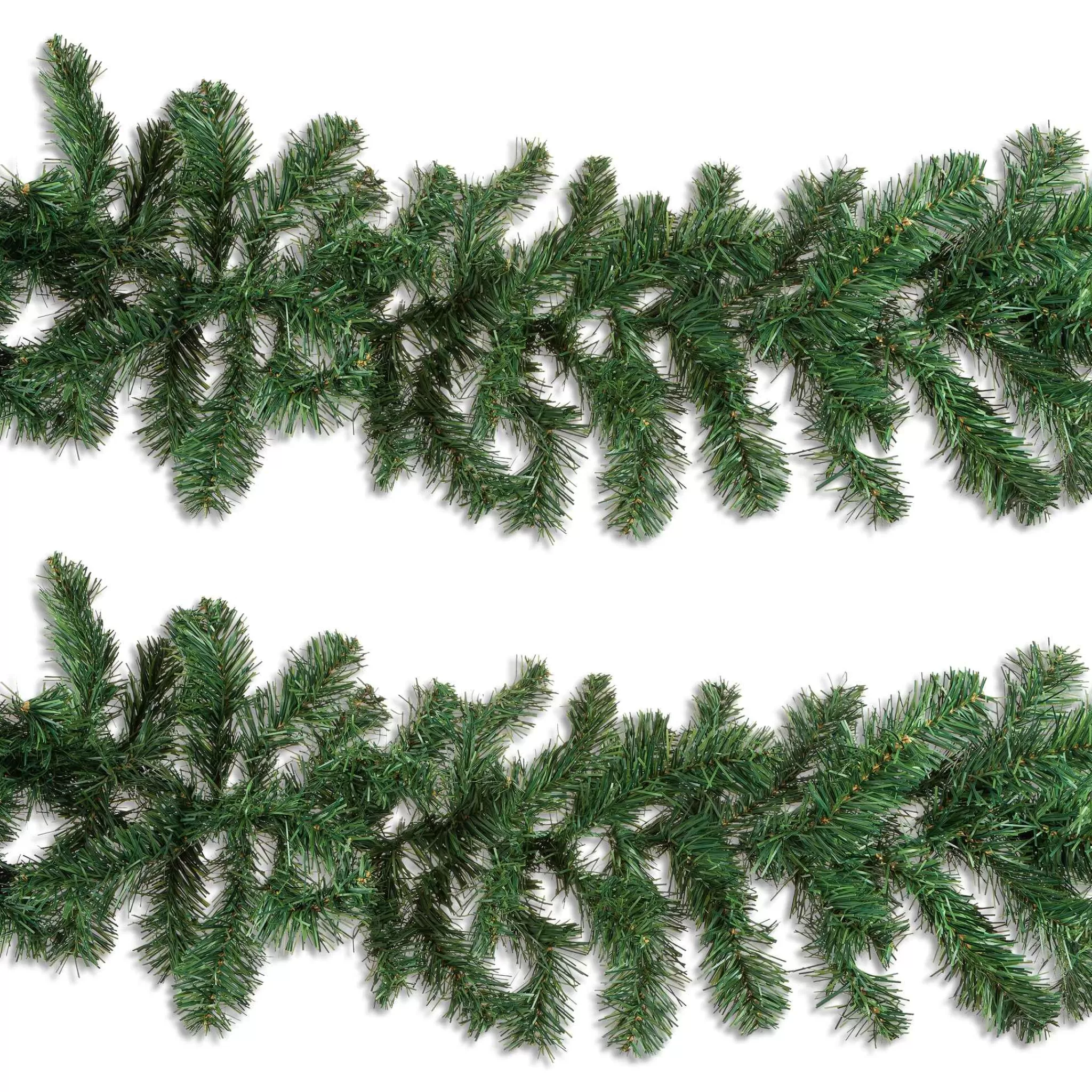 Gerson International Set Of 2 Christmas Holiday Balsam Pine Garland, 9 Foot Long