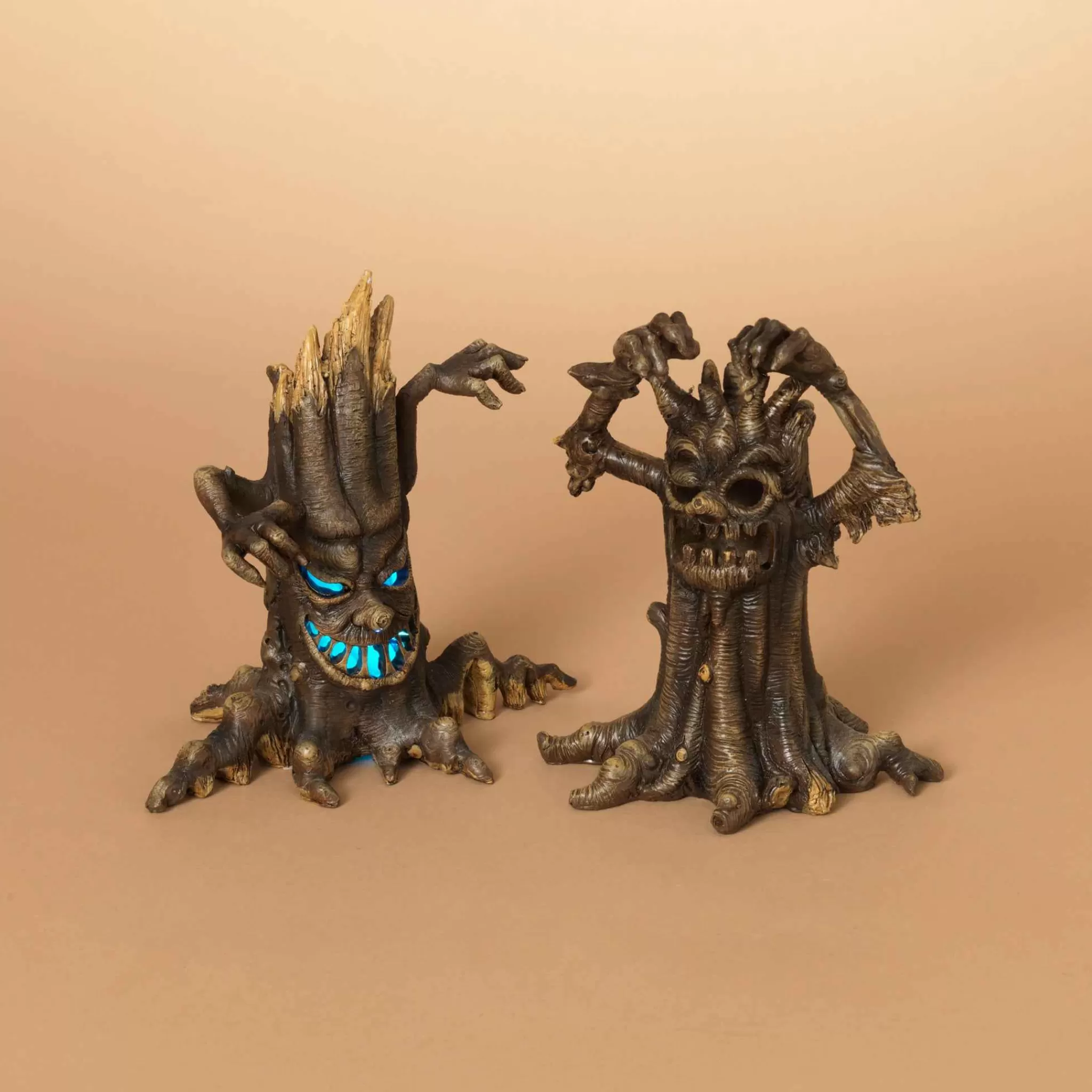 Gerson International Set Of 2 Lighted Spooky Halloween Haunted Tree Creepy Figurine